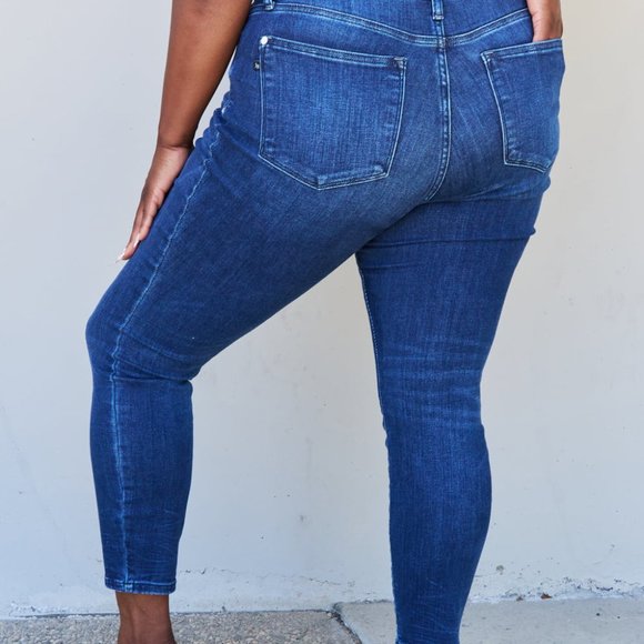 Judy Blue Jeans Judy Blue Marie Full Size Mid Rise Crinkle Ankle Detail Skinny Jeans Poshmark